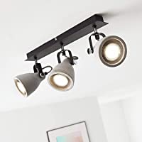 Lightbox Lámpara de techo LED regulable- 3 focos- lámpara de techo orientable- casquillo GU10 para máx. 5 W- metal…